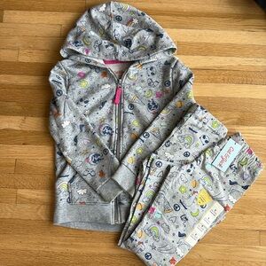 Cat & Jack Target Printed Zipped Hoodie and 2 pairs of Leggings Combo 6/6X Gray